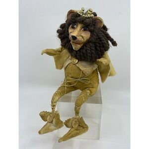 Vintage Italian Style Lion With Intaglios Gold Papermache face